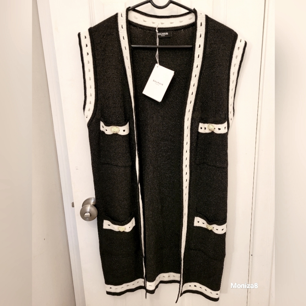 Long Knit Vest Cardigan